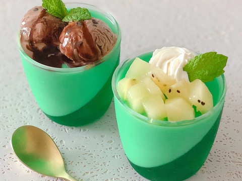 ミントシロップで2色ゼリー☆★